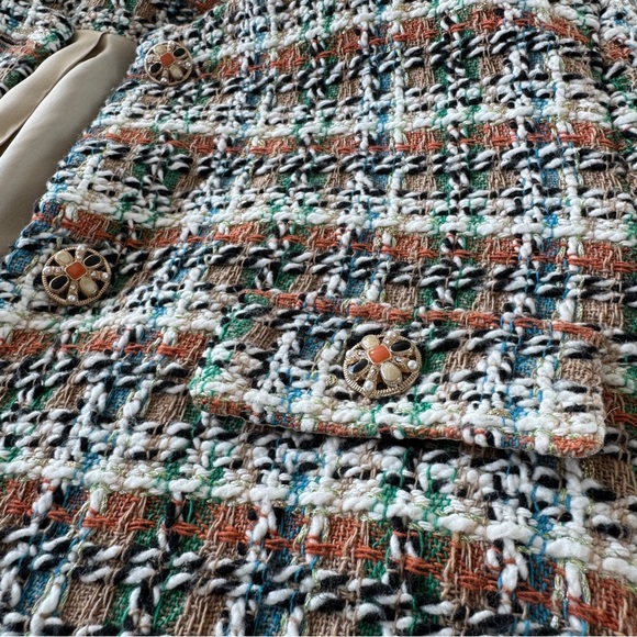 Mango Tweed Jacket with Jewel Button - Picture 6 of 12